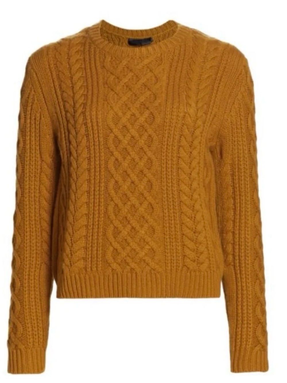 Nili Lotan “Jodelle” Cableknit Cashmere Sweater, Caramel, Small